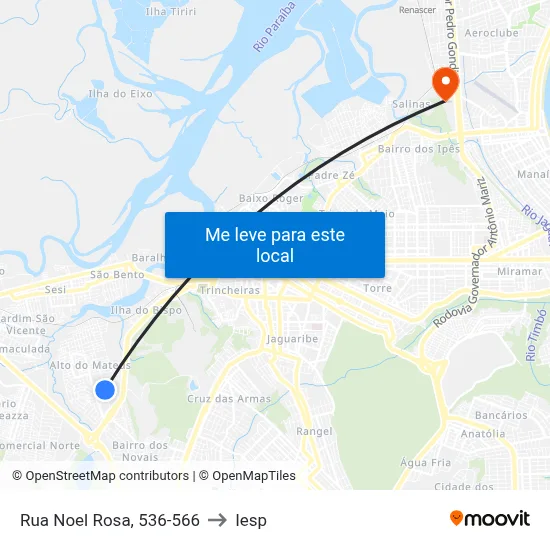 Rua Noel Rosa, 536-566 to Iesp map