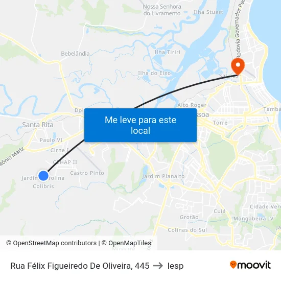 Rua Félix Figueiredo De Oliveira, 445 to Iesp map