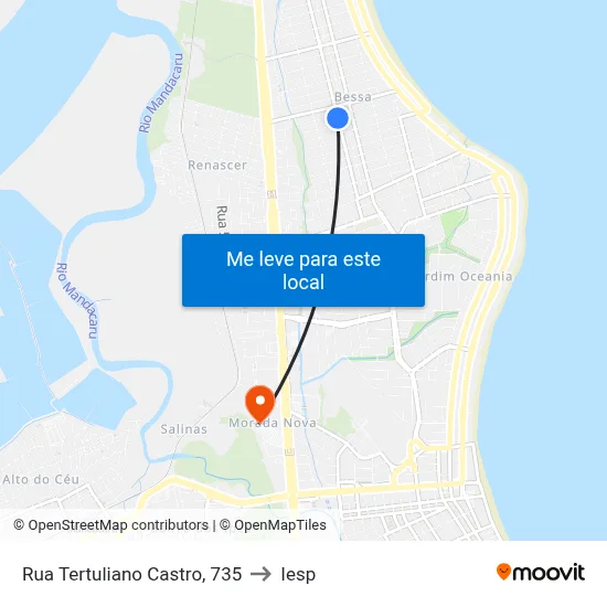 Rua Tertuliano Castro, 735 to Iesp map