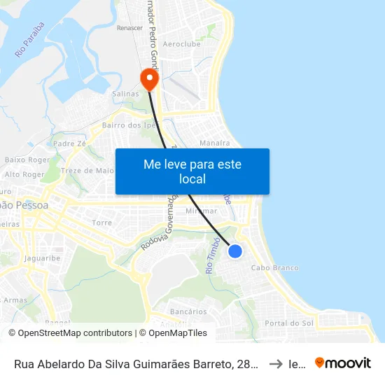Rua Abelardo Da Silva Guimarães Barreto, 288-338 to Iesp map
