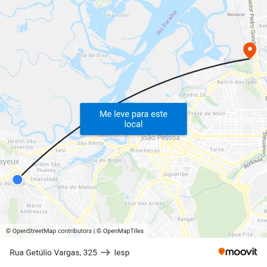 Rua Getúlio Vargas, 325 to Iesp map