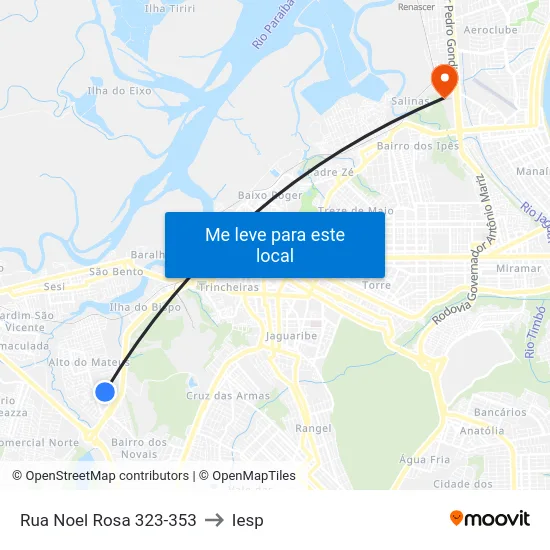 Rua Noel Rosa 323-353 to Iesp map