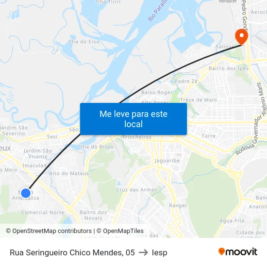 Rua Seringueiro Chico Mendes, 05 to Iesp map