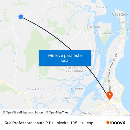 Rua Professora Isaura P De Loiveira, 195 to Iesp map