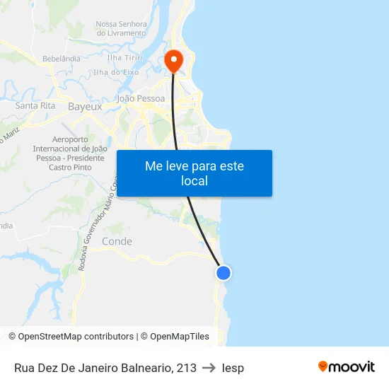 Rua Dez De Janeiro Balneario, 213 to Iesp map