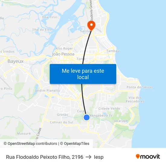 Rua Flodoaldo Peixoto Filho, 2196 to Iesp map