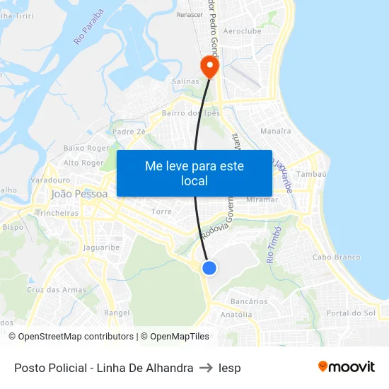 Posto Policial - Linha De Alhandra to Iesp map