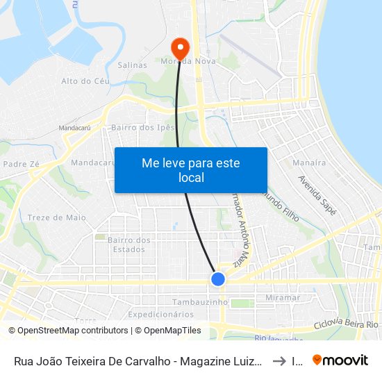 Rua João Teixeira De Carvalho - Magazine Luiza Unidade Pedro Gondim to Iesp map