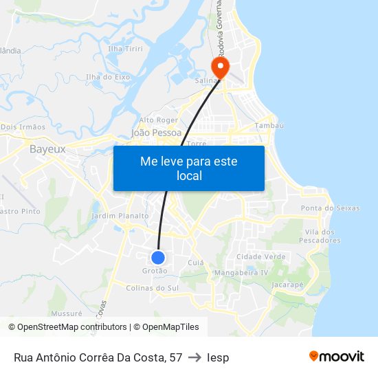 Rua Antônio Corrêa Da Costa, 57 to Iesp map