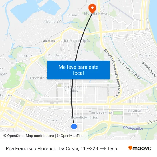 Rua Francisco Florêncio Da Costa, 117-223 to Iesp map