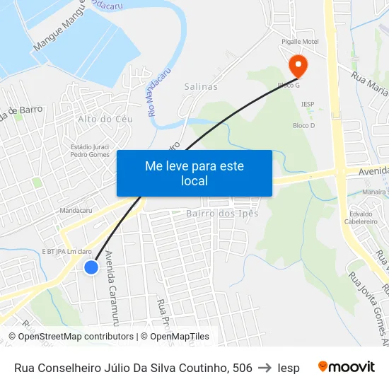 Rua Conselheiro Júlio Da Silva Coutinho, 506 to Iesp map
