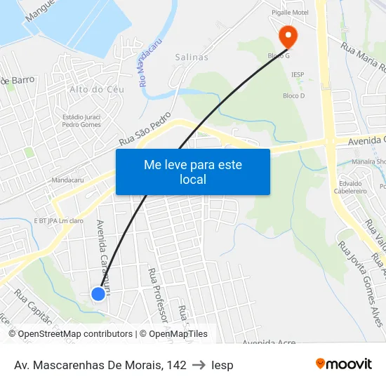 Av. Mascarenhas De Morais, 142 to Iesp map