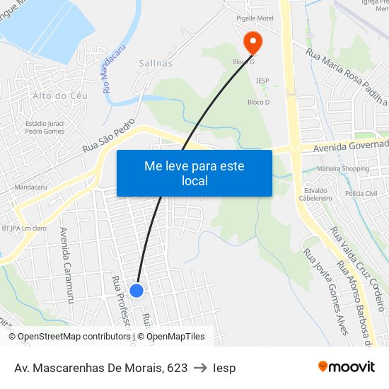 Av. Mascarenhas De Morais, 623 to Iesp map