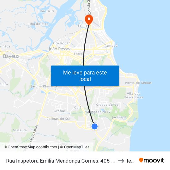 Rua Inspetora Emília Mendonça Gomes, 405-445 to Iesp map