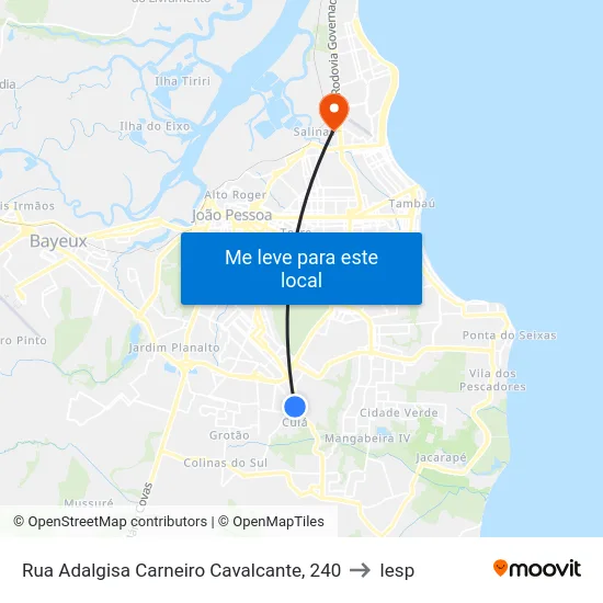 Rua Adalgisa Carneiro Cavalcante, 240 to Iesp map