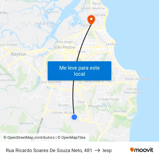 Rua Ricardo Soares De Souza Neto, 481 to Iesp map