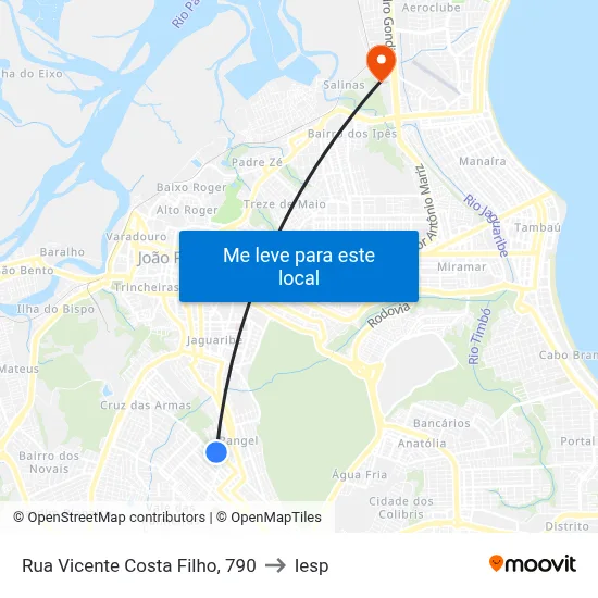 Rua Vicente Costa Filho, 790 to Iesp map
