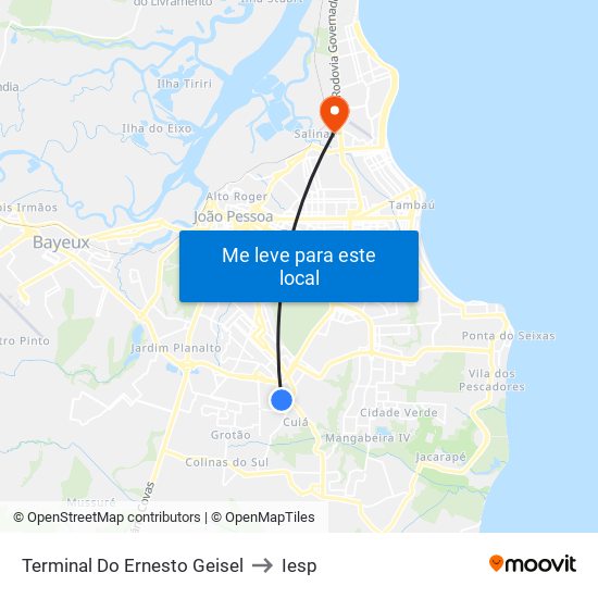 Terminal Do Ernesto Geisel to Iesp map