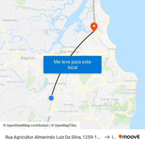 Rua Agricultor Almerindo Luiz Da Silva, 1259-1417 - Senai (Sentido Bairro Das Industrias) to Iesp map