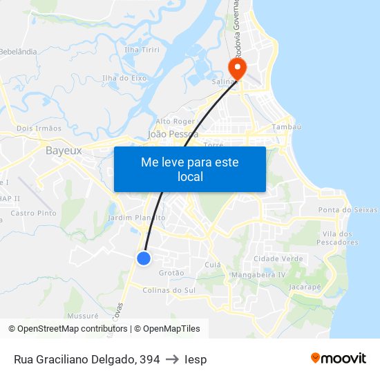 Rua Graciliano Delgado, 394 to Iesp map