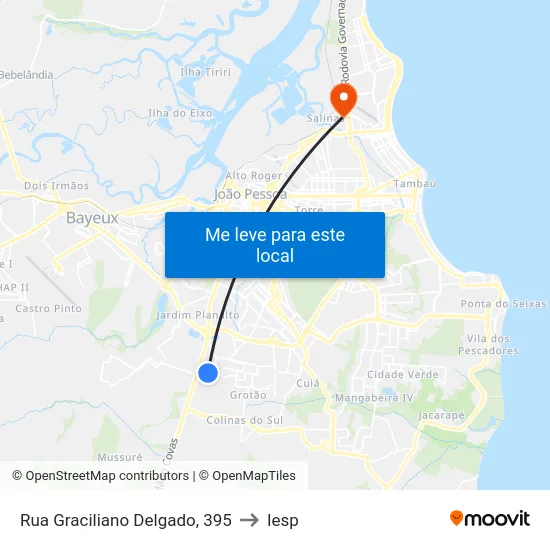Rua Graciliano Delgado, 395 to Iesp map