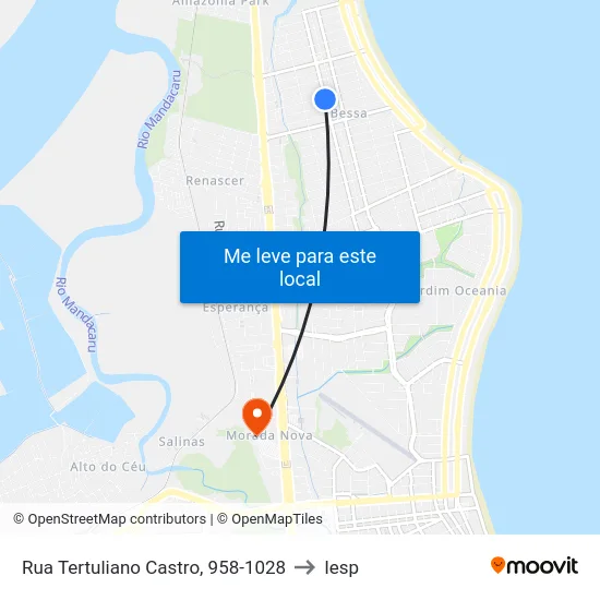 Rua Tertuliano Castro, 958-1028 to Iesp map