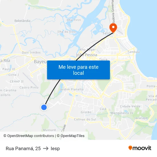 Rua Panamá, 25 to Iesp map