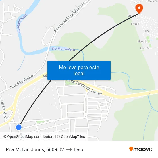 Rua Melvin Jones, 560-602 to Iesp map