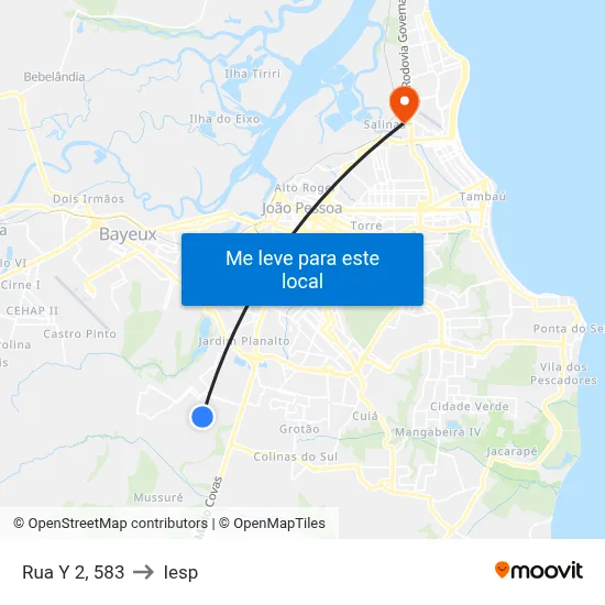 Rua Y 2, 583 to Iesp map