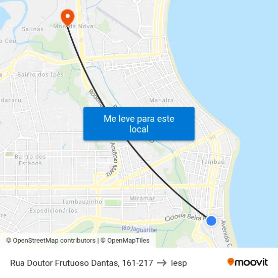 Rua Doutor Frutuoso Dantas, 161-217 to Iesp map