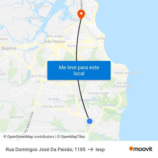 Rua Domingos José Da Paixão, 1185 to Iesp map