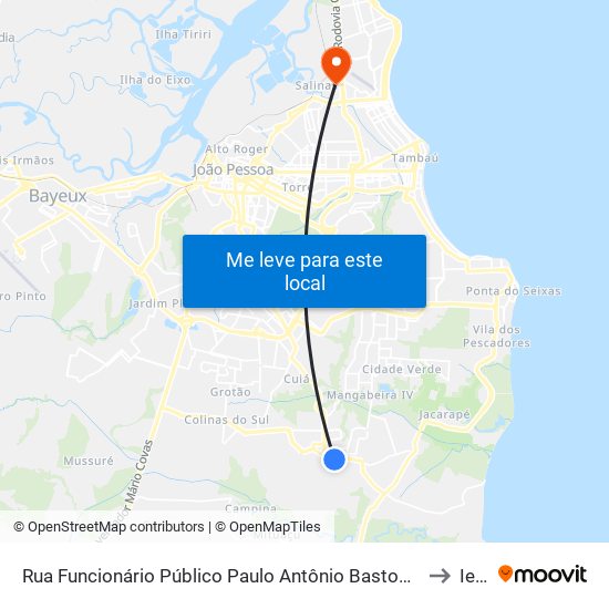 Rua Funcionário Público Paulo Antônio Bastos Portela, 29 to Iesp map