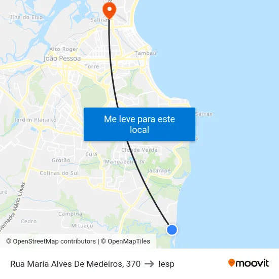 Rua Maria Alves De Medeiros, 370 to Iesp map