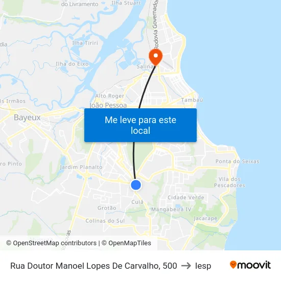 Rua Doutor Manoel Lopes De Carvalho, 500 to Iesp map