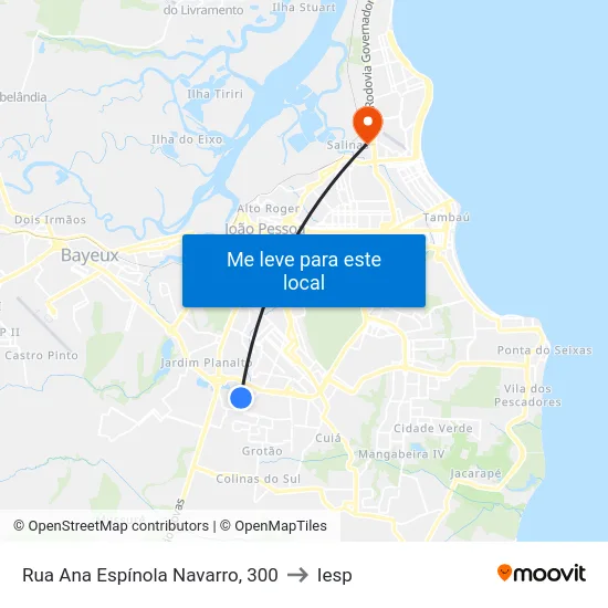 Rua Ana Espínola Navarro, 300 to Iesp map