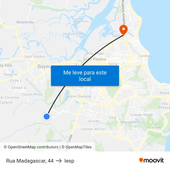 Rua Madagascar, 44 to Iesp map
