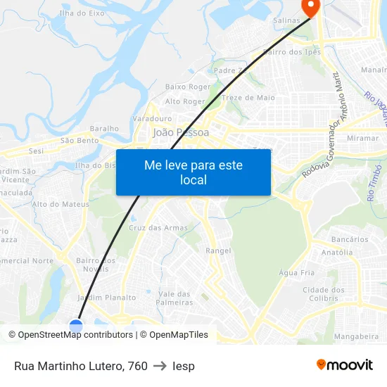 Rua Martinho Lutero, 760 to Iesp map