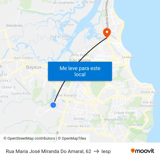 Rua Maria José Miranda Do Amaral, 62 to Iesp map
