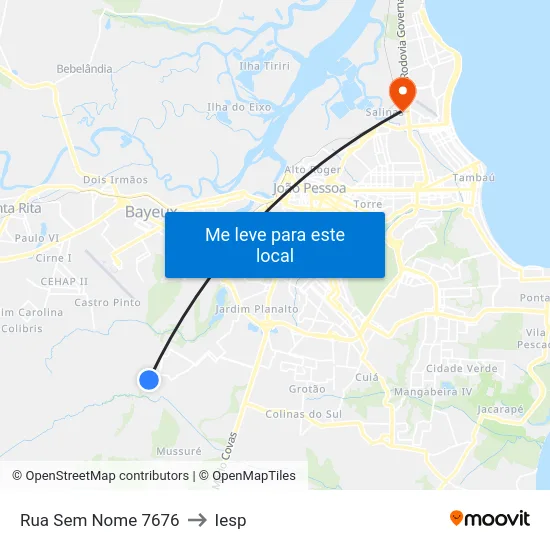 Rua Sem Nome 7676 to Iesp map