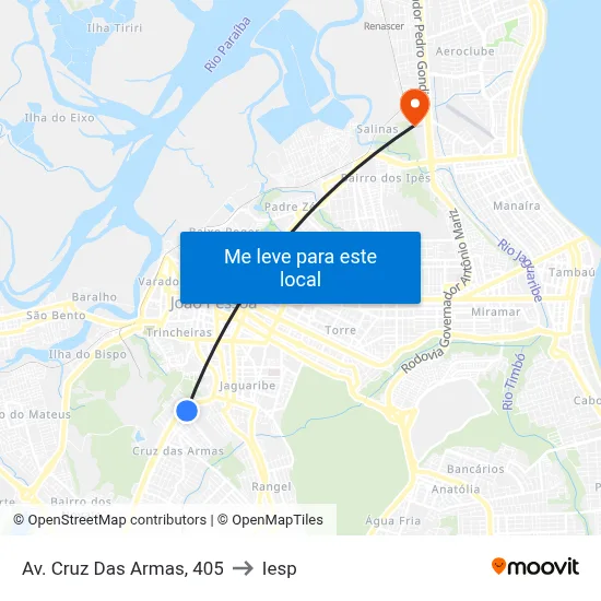 Av. Cruz Das Armas, 405 to Iesp map