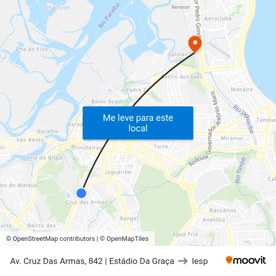 Av. Cruz Das Armas, 842 | Estádio Da Graça to Iesp map