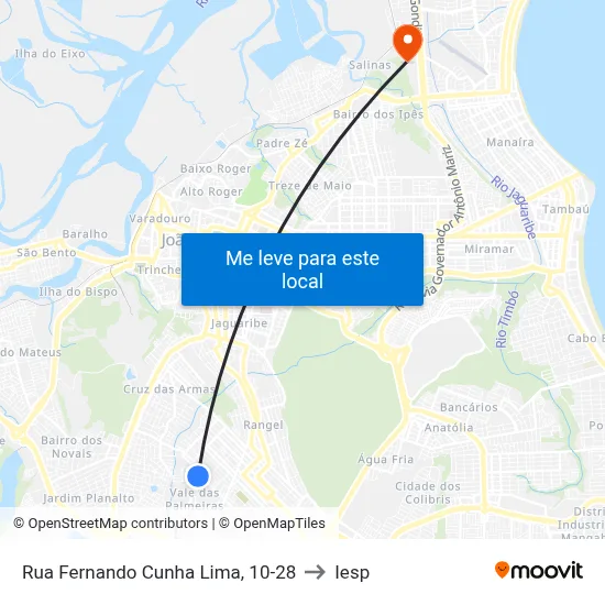 Rua Fernando Cunha Lima, 10-28 to Iesp map