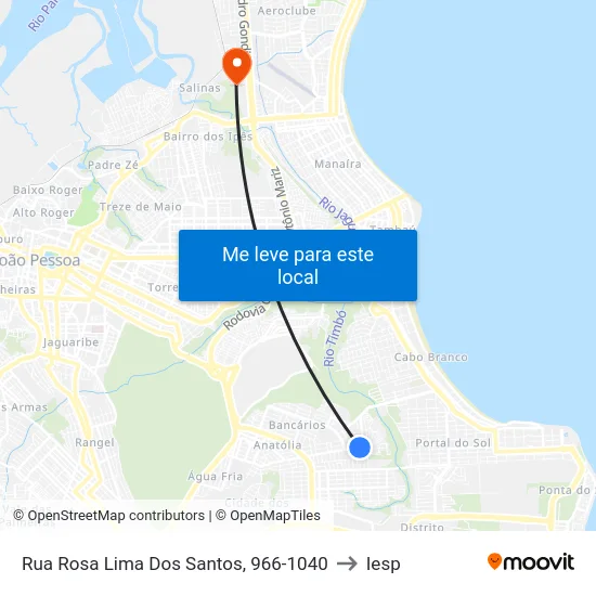 Rua Rosa Lima Dos Santos, 966-1040 to Iesp map