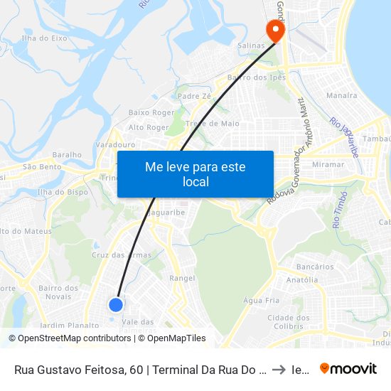 Rua Gustavo Feitosa, 60 | Terminal Da Rua Do Rio to Iesp map