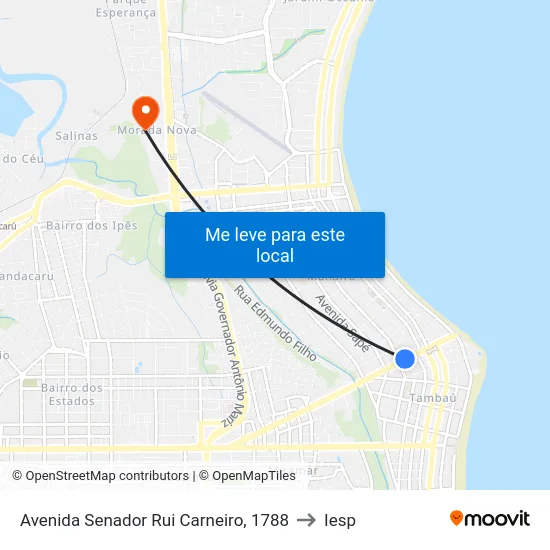 Avenida Senador Rui Carneiro, 1788 to Iesp map