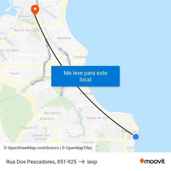 Rua Dos Pescadores, 851-925 to Iesp map