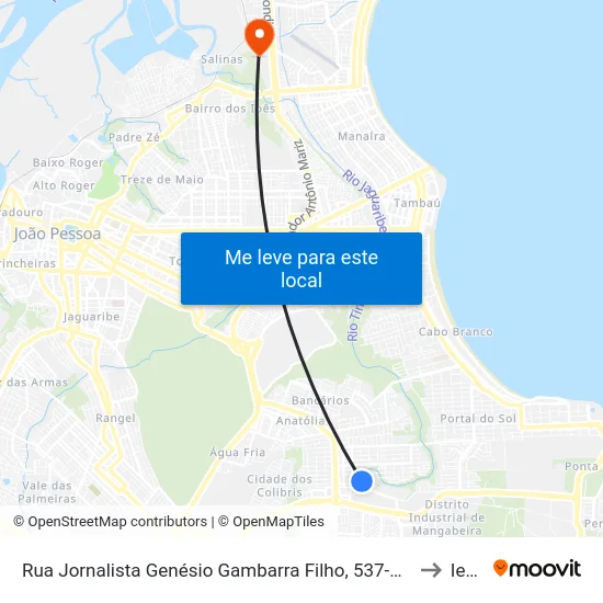 Rua Jornalista Genésio Gambarra Filho, 537-611 to Iesp map
