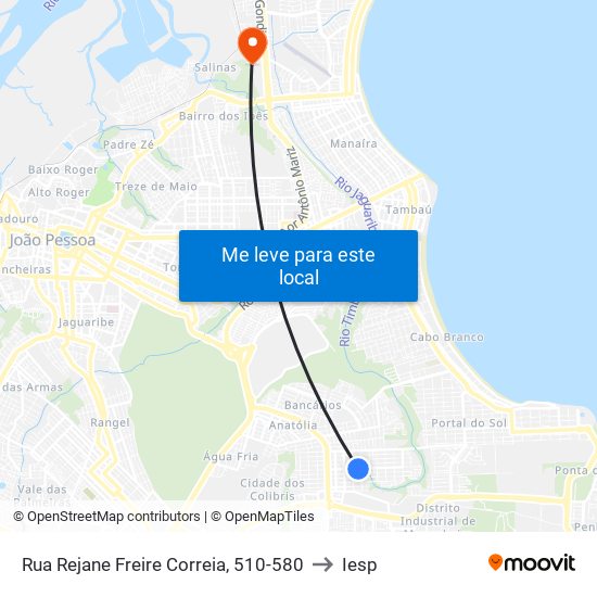 Rua Rejane Freire Correia, 510-580 to Iesp map