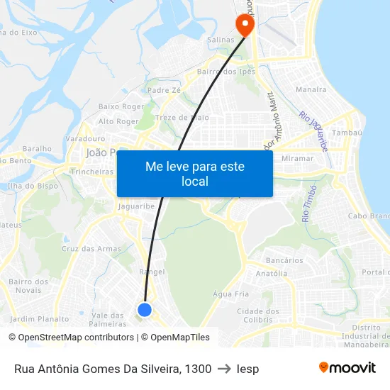 Rua Antônia Gomes Da Silveira, 1300 to Iesp map