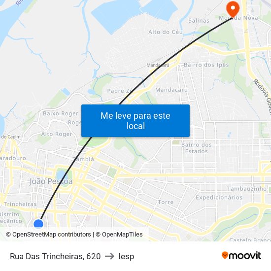 Rua Das Trincheiras, 620 to Iesp map